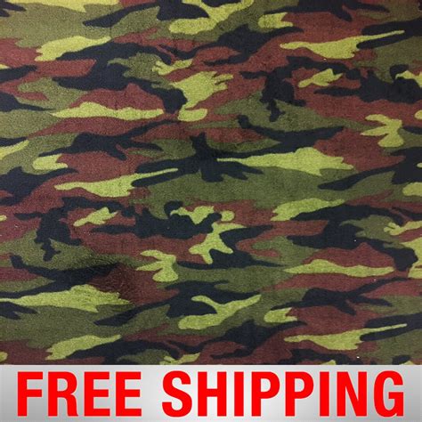 Army Green Camo Camouflage Fleece Fabric 60 Wide Sold Etsy