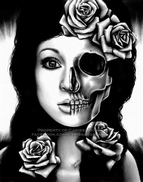 Half Face Half Skull Drawing At Getdrawings Free Download
