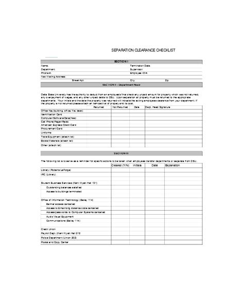 FREE 7 Employee Separation Clearance Forms In PDF Excel