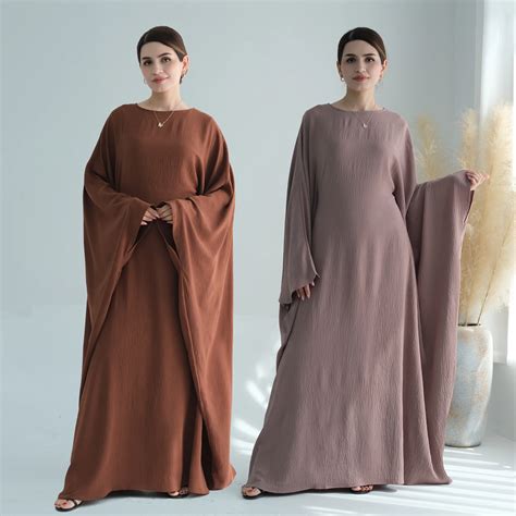 Abaya Manches Chauve Souris Pour Femmes Musulmanes Grande Taille Duba