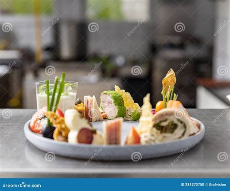 Elegant Gourmet Restaurant Starter Plate Stock Photo Image Of Banquet