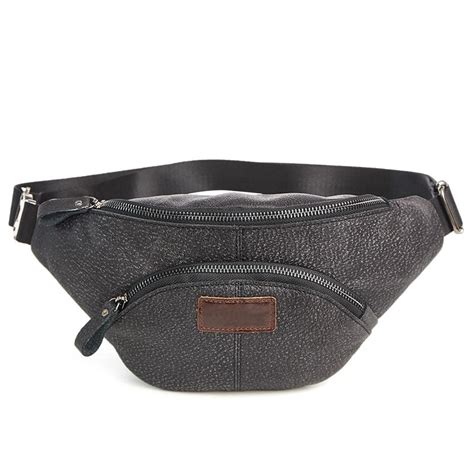 Vintage Leather Mens Fanny Pack Cool Bumbag Waist Bag For Men