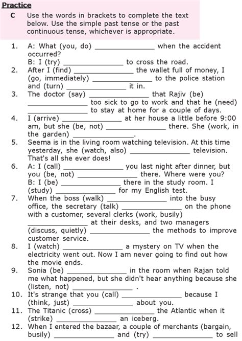 Past Simple Past Continuous Exercises Pdf With Answers Online Degrees