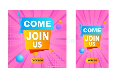 Poster design come join us stock vector. Illustration of exhibition ...