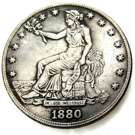 Us Coins 1880 Trade Dollar Silver Plated Copy Coins In Non Currency Coins From Home And Garden On