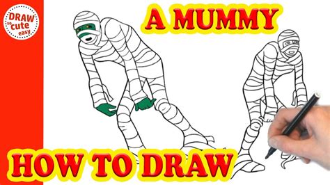 How To Draw A Mummy For Halloween 🎃 Halloween Tutorial Youtube