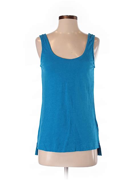 Cynthia Rowley Tjx 100 Linen Solid Blue Tank Top Size S 66 Off