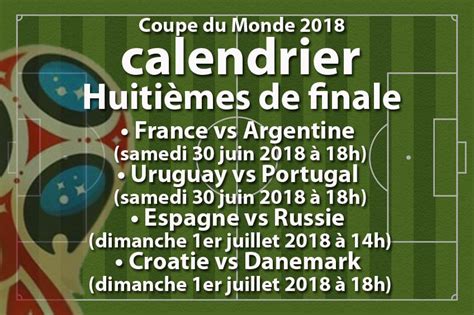 Huiti Mes De Finale Coupe Du Monde Tout Savoir Du Programme