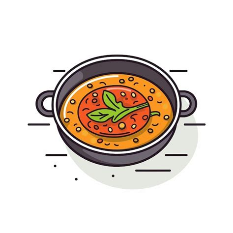 Pav Bhaji Icon Indian Cuisine And Street Food Art Logo Illustration