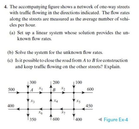 4 The Accompanying Figure Shows A Network Of One Way Streets With