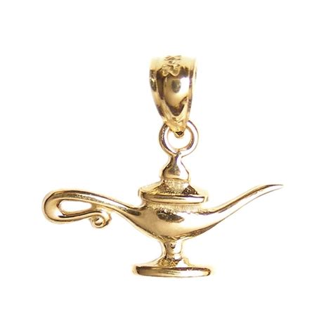 New 14k Gold Genie Lamp Aladdin Charm Pendant - Etsy