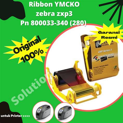 Jual Ribbon Tinta Warna Ymcko Zebra Zxp 3 Zxp3 800033 340 280 Image