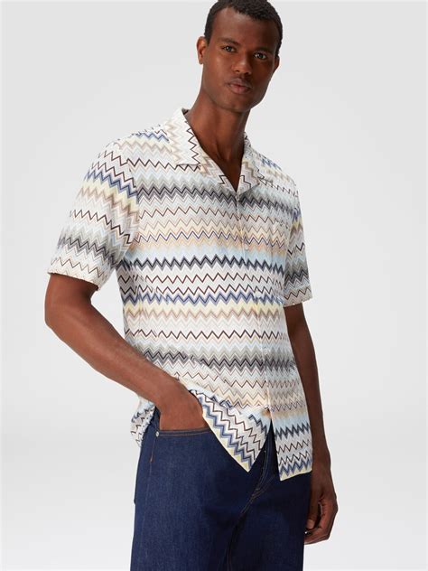 Bowling Cut Shirt In Zig Zag Cotton Multicoloured Missoni
