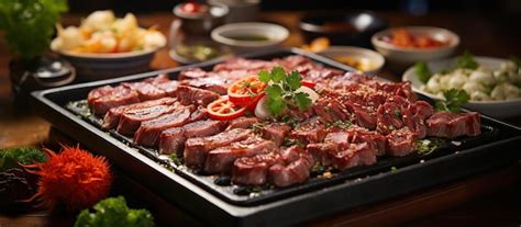 Premium Ai Image Beef Slices With Hot Pot