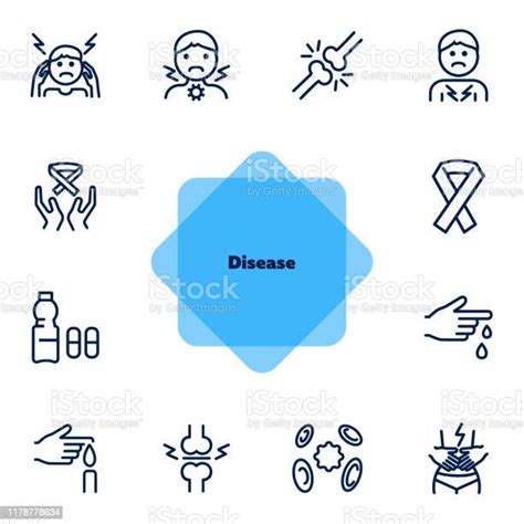 疾病線圖示集向量圖形及更多互聯網圖片 互聯網 人 健保和醫療 Istock