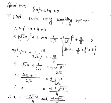 Find The Roots Of The Following Quadratic Equations If They Exist By