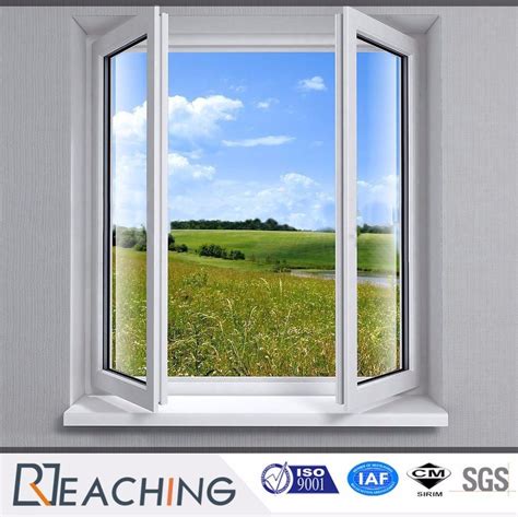 Conch Profile White Color Double Glass UPVC PVC Casement Window With