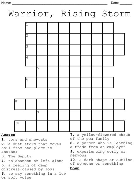 Warrior Rising Storm Crossword WordMint