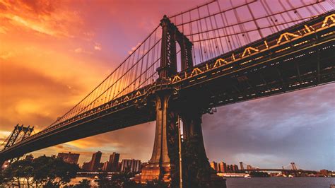 Nature Water Building Bridge Manhattan City Sky New York City