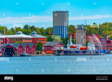 View of the port of Mariehamn, Finland Stock Photo - Alamy