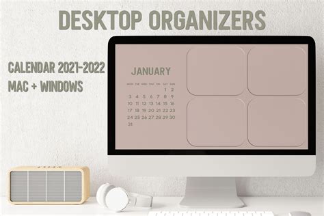 Desktop Organizer Wallpaper With Calendar