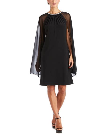 R And M Richards Randm Richards Embellished Cape Overlay Sheath Dress Macys