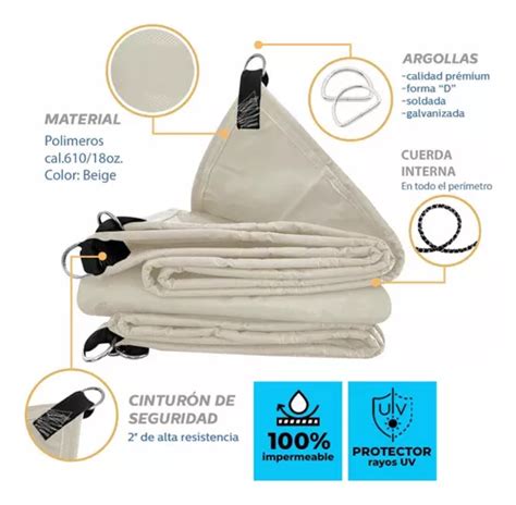 Lona 5 85m X 3m Cal 610 18oz Uso Rudo Reforzada