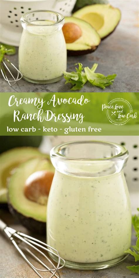 Keto Creamy Avocado Ranch Dressing Peace Love And Low Carb Recipe Avocado Ranch Dressing