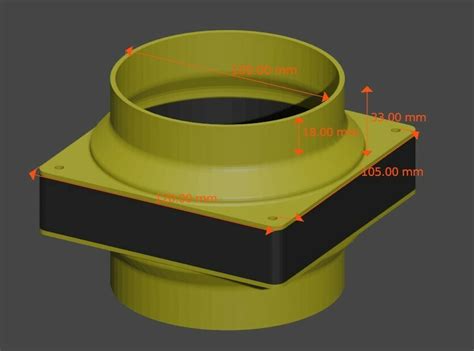 Fichier Stl Adaptateur De Ventilateur Mm Gaine Mmobjet