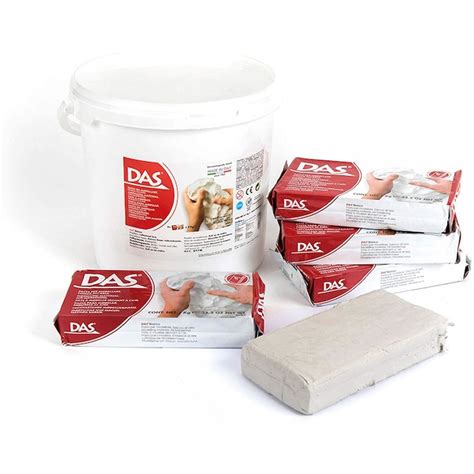 DAS Modelling Air Dry Clay White School Pack 5 X 1kg Bucket Craft