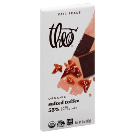 Theo Chocolate Bar Dark Salted Toffee Organic 3 Oz Case Of 12 3 Oz