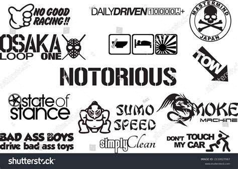 Jdm Collections Vectors Car Stickers Decals Stock Vector (Royalty Free) 2110027067 | Shutterstock