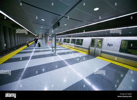 Bart Train In San Francisco Airport Stock Photo Alamy