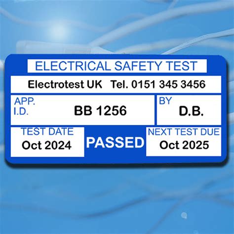 Pat Testing Labels 1000 Blue Personalised Next Day Pat Testing Labels