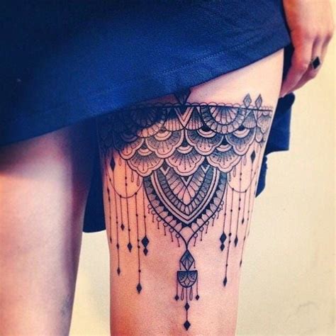 Best Thigh Garter Tattoo