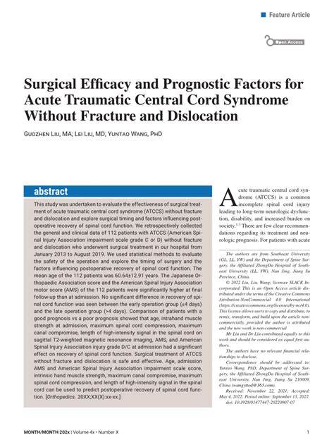 Pdf Surgical Efficacy And Prognostic Factors For Acute Traumatic