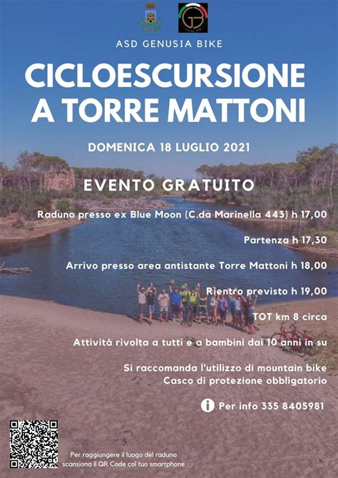 CICLOESCURSIONE A TORRE MATTONI EVENTO GRATUITO IL 18 LUGLIO A MARINA