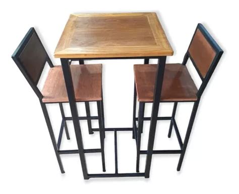 Conjunto Mesa Banqueta Ferro Madeira Bistr Bar Decora O Mercadolivre