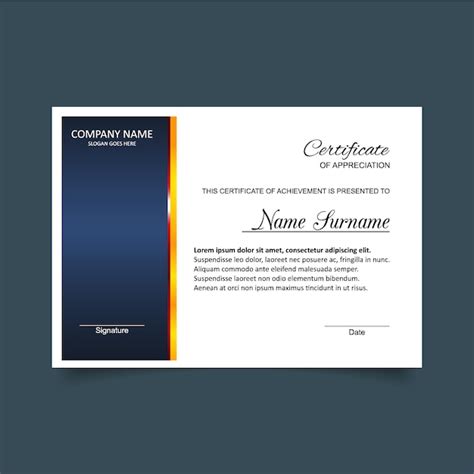 Free Vector Blue And White Certificate Of Appreciation Template