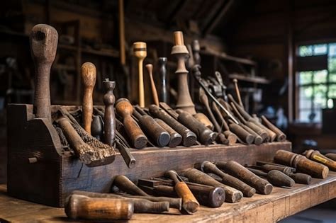 Premium Photo A Collection Of Vintage Woodworking Tools Displayed In