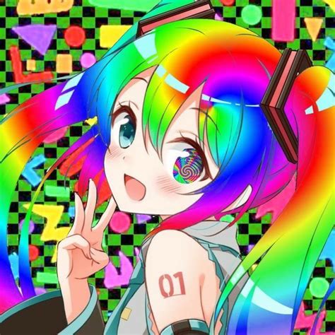 Rainbow Anime Girl Pfp