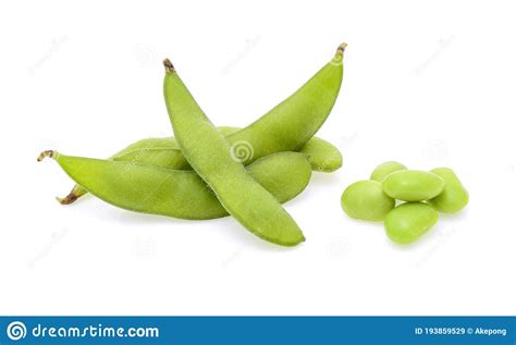 Fresh Green Soybeans On White Background Stock Image Image Of Protein