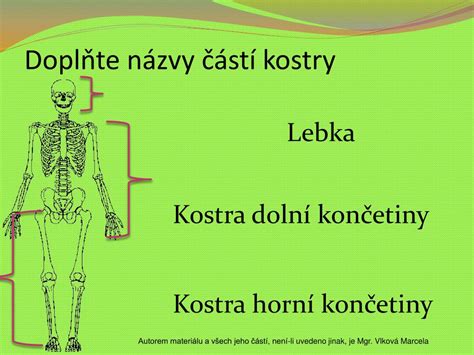 PPT Kostra Prvouka 3 ročník VY 32 INOVACE 423 22 sada Prvouka