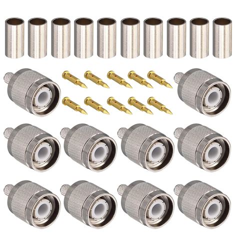 Tnc Male Plug Crimp Rg58 Rg142 Rg400 Rfc195 Cable Rf Coaxial Connector Pack Of 10