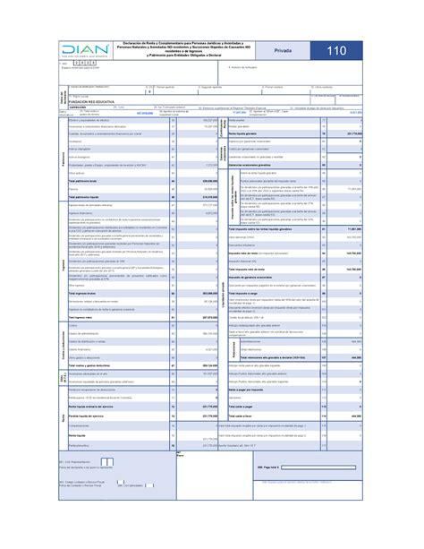 Declaraci N De Renta A O N Mero De Formulario