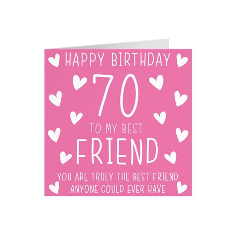 Best Friend 70th Birthday Card 70 To My Best Friend You Etsy Uk