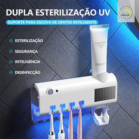 Dispenser Aplicador Creme Dental Pasta Dente Suporte Escovas Suporte