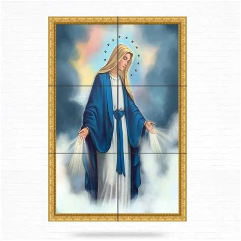 Quadro Decorativo Virgem Maria Em Azulejos Elo7