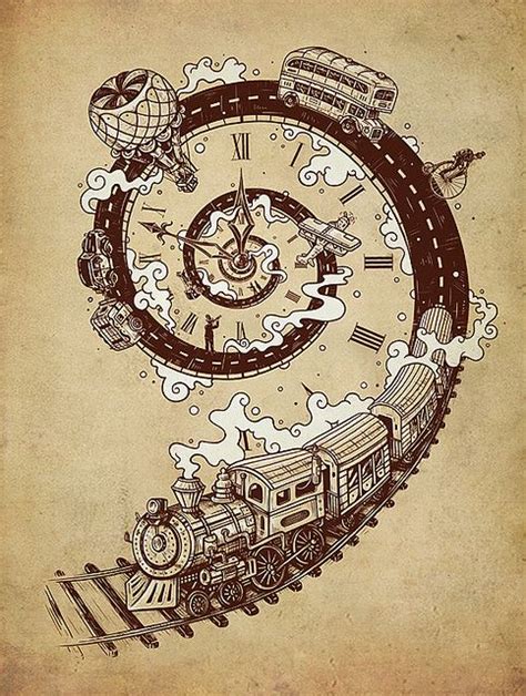 Time Travel Art Travel Art Print Arte Steampunk Steampunk Tattoo