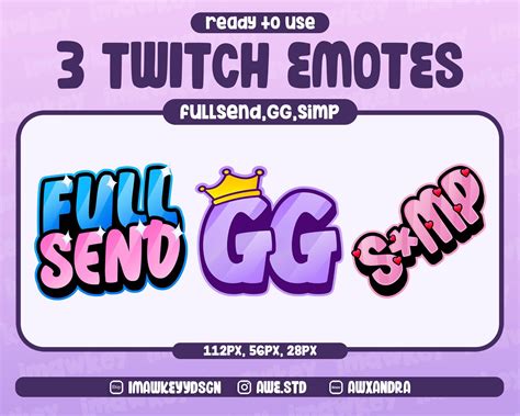 Full Send Gg Simp Twitch Emote Text Emote Discord Emote Etsy Text